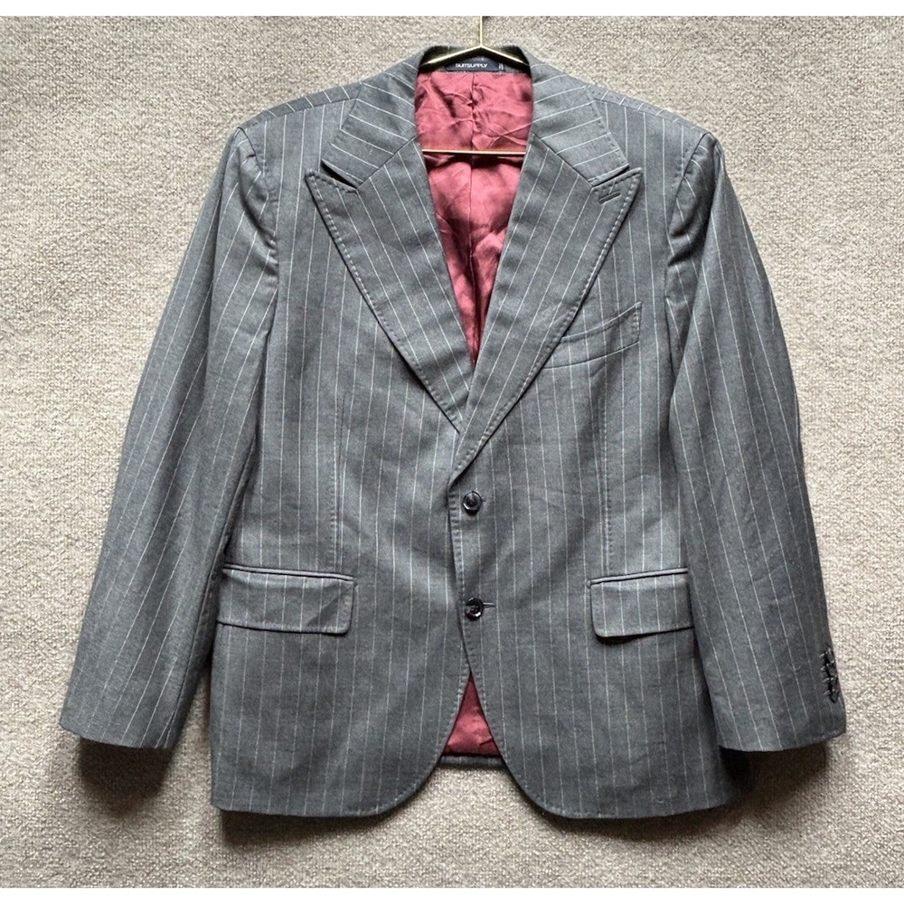 Suitsupply La Spalla Vitale Barberis Wool Blazer Jacket Sport Coat Gray Size 46